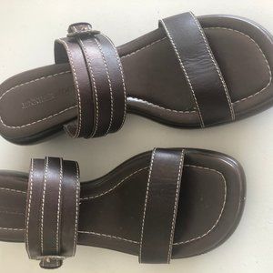 Jennifer Moore Brown Wedge Sandals